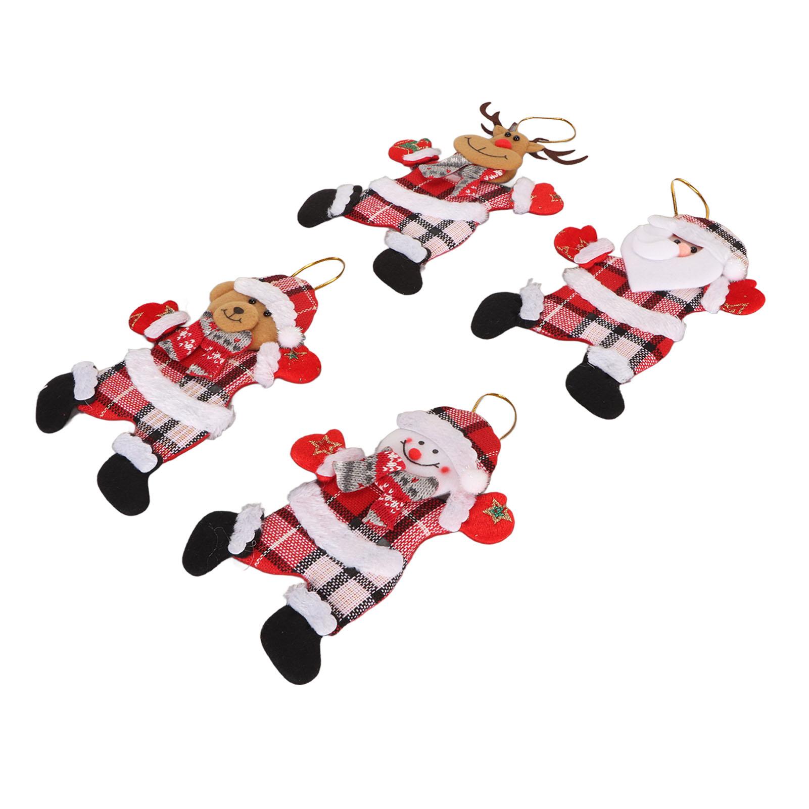 

Рождественские кукольные украшения, милые легкие подвесные рождественские украшения для вечеринки в виде ручки двери на елку