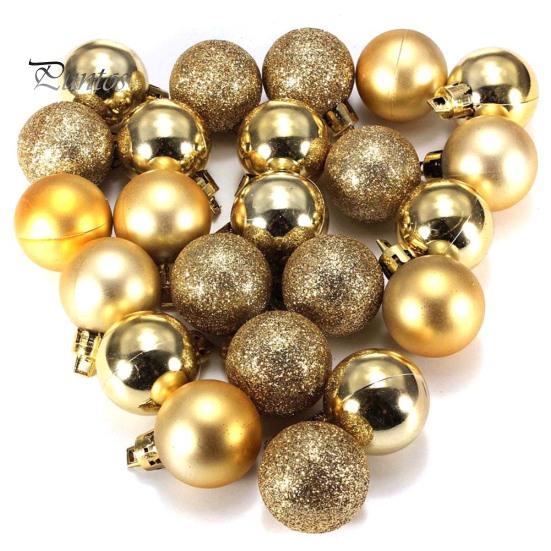 Puntos 24st 3cm Plast Julgranskulor Kulor Hem Party Hängande prydnader