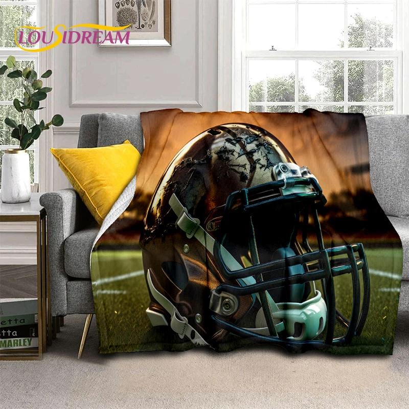 Rugby Field Rugby 2025 Style New American Football Cartoon Soft Blanket,Soft Throw Blanket for Home Bedroom Bed Sofa Travel Kids