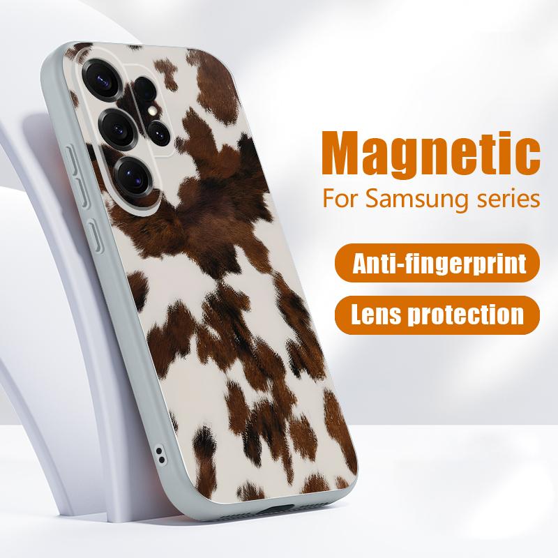 Leopard Print Phone Case For Samsung Galaxy S26 Ultra S25 Edge S24 Plus S23 FE S22 A17 A54 A55 A56 A57 5G Magnetic For Magsafe Matte Cover
