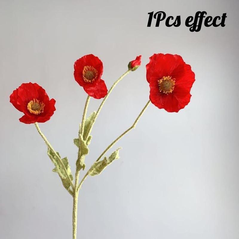

1/3 шт. имитация мака искусственные цветы длинный стебель поддельные маки свадебные украшения для дома «сделай сам» 1pcs