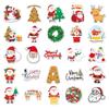50pcs Xmas Santa Claus Waterproof Reusable Graffiti Stickers For Luggage Case Decor