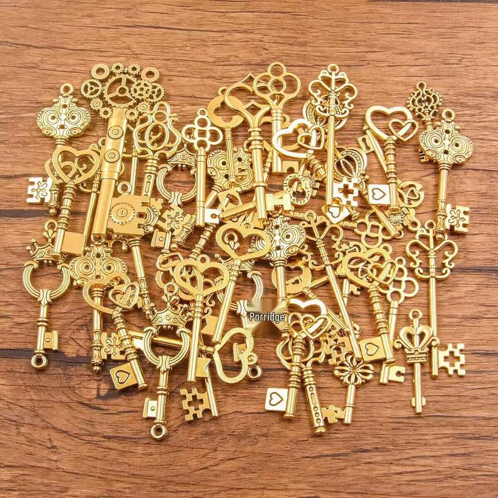 10 Farben DIY Steampunk Schlüsselanhänger Charms – Zufällig 30g, 50g, 100g Legierungs-Schmuckzubehör