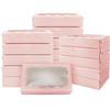 12/24pcs Clear Window Cake Box with Lid, Bakery Pastry Display for Wedding Birthday, Valentine's Mother's Day Gift Packaging