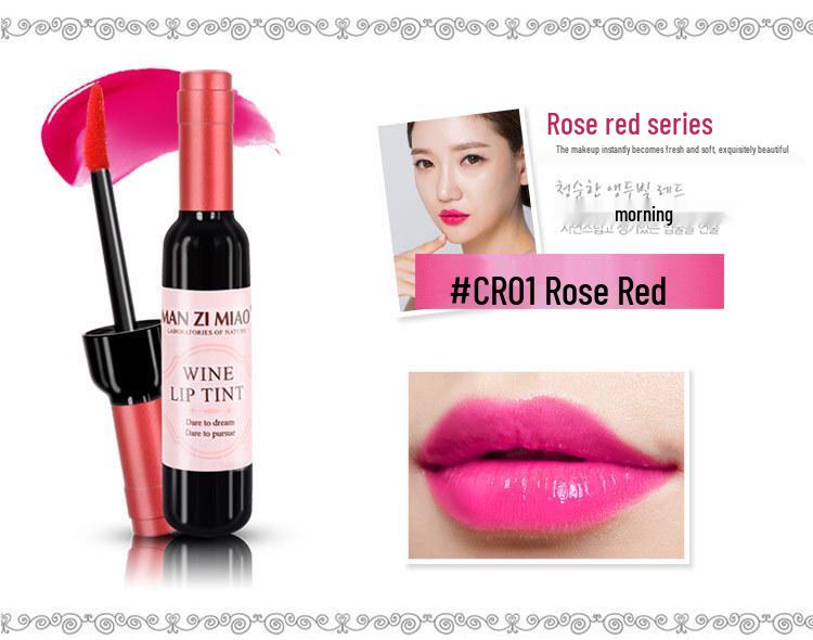 Long-lasting, Non-fading Liquid Lipstick: Red Wine Hue, Non-stick