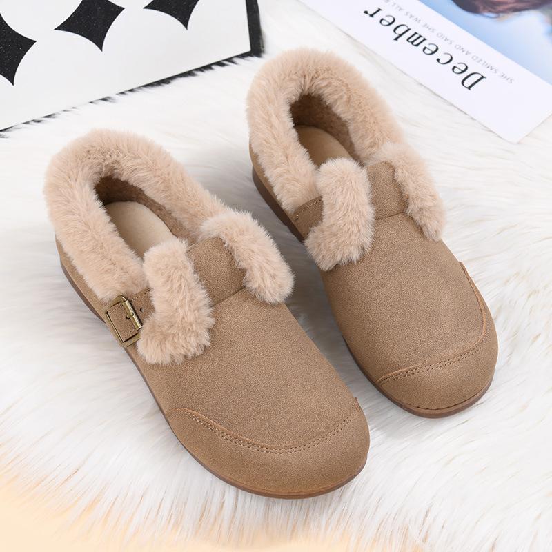 Women's Winter Anti Slip Cold Proof Warm And Thick Cotton Shoes With Added