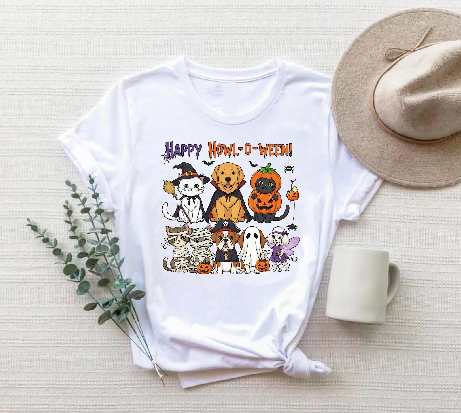 Halloween Pumpkin Tshirt, Halloween Animal, Spooky Boo Scary Ghost Tee Witch Top 4XL