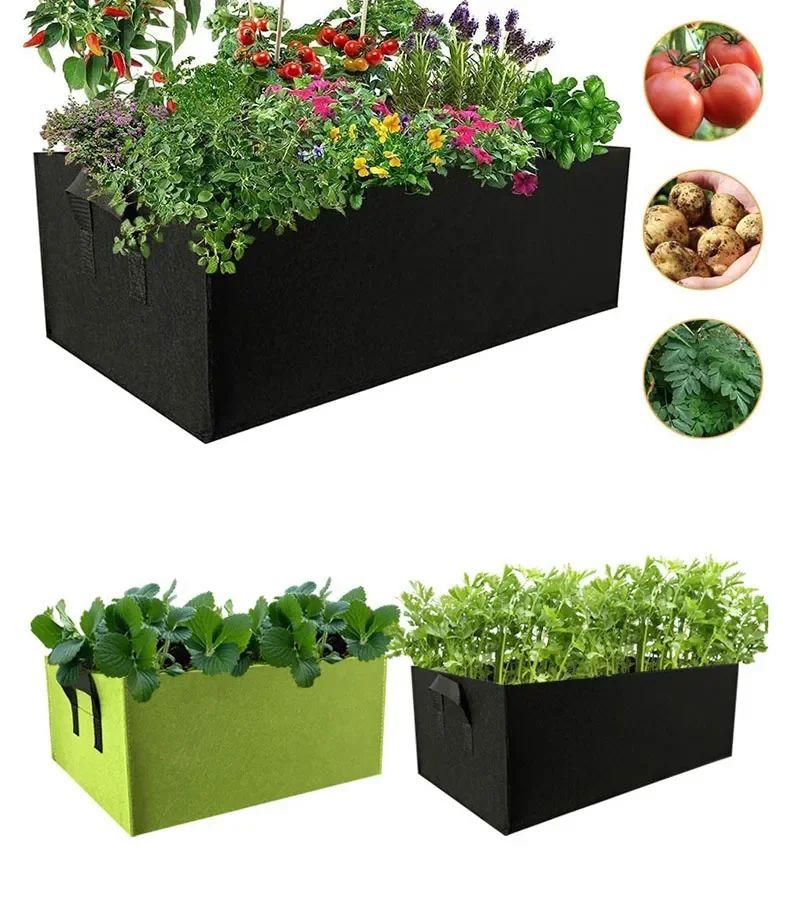 3 Pcs Set of 40/50/60cm Fabric Elevated Garden Bed Breathable Planting Bag Plant Flowerpot Flower and Vegetable Planting Pot