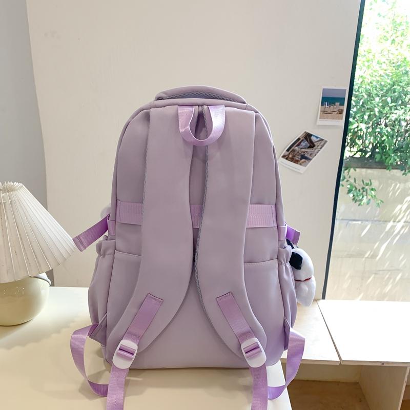 Student Schoolbag Color Block Women's Large Capacity Lightweight Backpack Middle School Student Backpack with Coin Purse