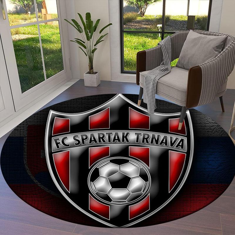 Kulatý koberec FC Spartak Trnava, Koberec do obývacího pokoje, ložnice, k pohovce, herny, Dekorace, Protiskluzová podložka