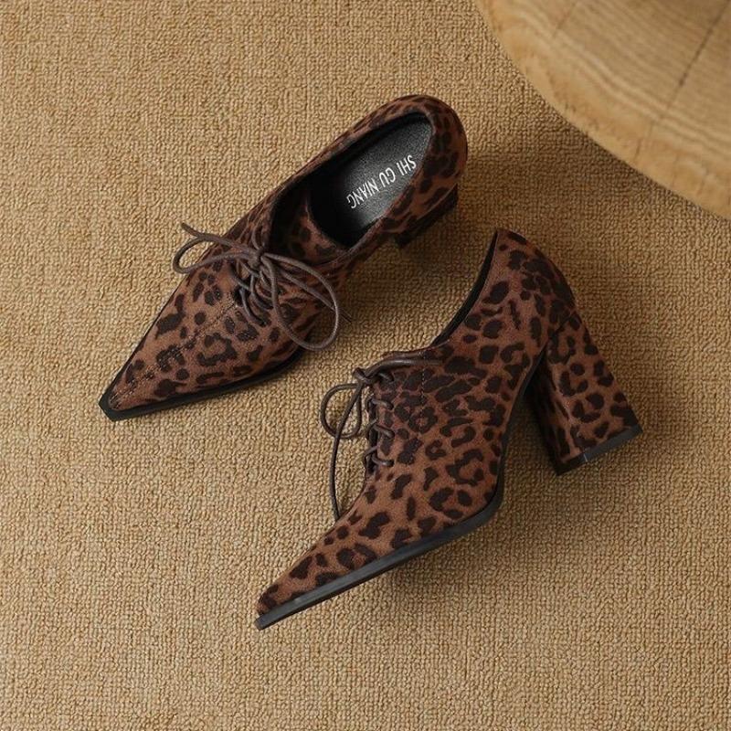 

Krazing Pot Замшевые Комфортные Весенние Туфли на Массивном Каблуке Оксфорды с Острым Носком на Шнуровке Женские Туфли-Лодочки с Глубоким Вырезом в Британском Школьном Стиле 38