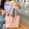 Niche Design Pearlescent Embroidery Cream Color Large Capacity Canvas Bag Women Handbag Shoulder Tote Bag
