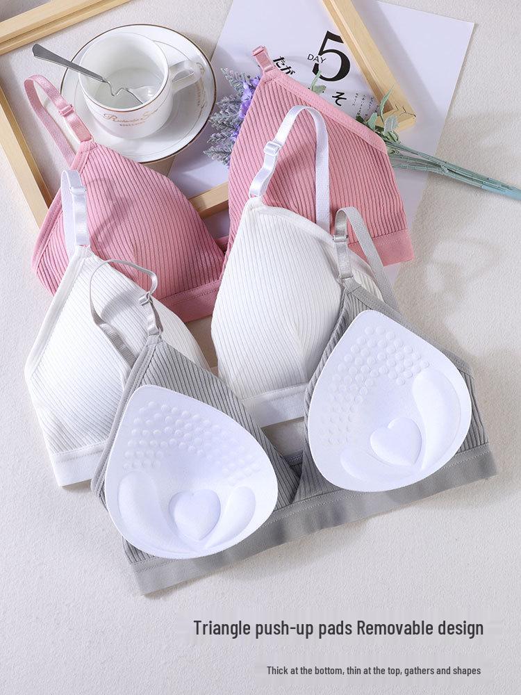 Women's Triangle Cup Summer Wireless Bra - Thin, Light Support Bandeau for All Sizes