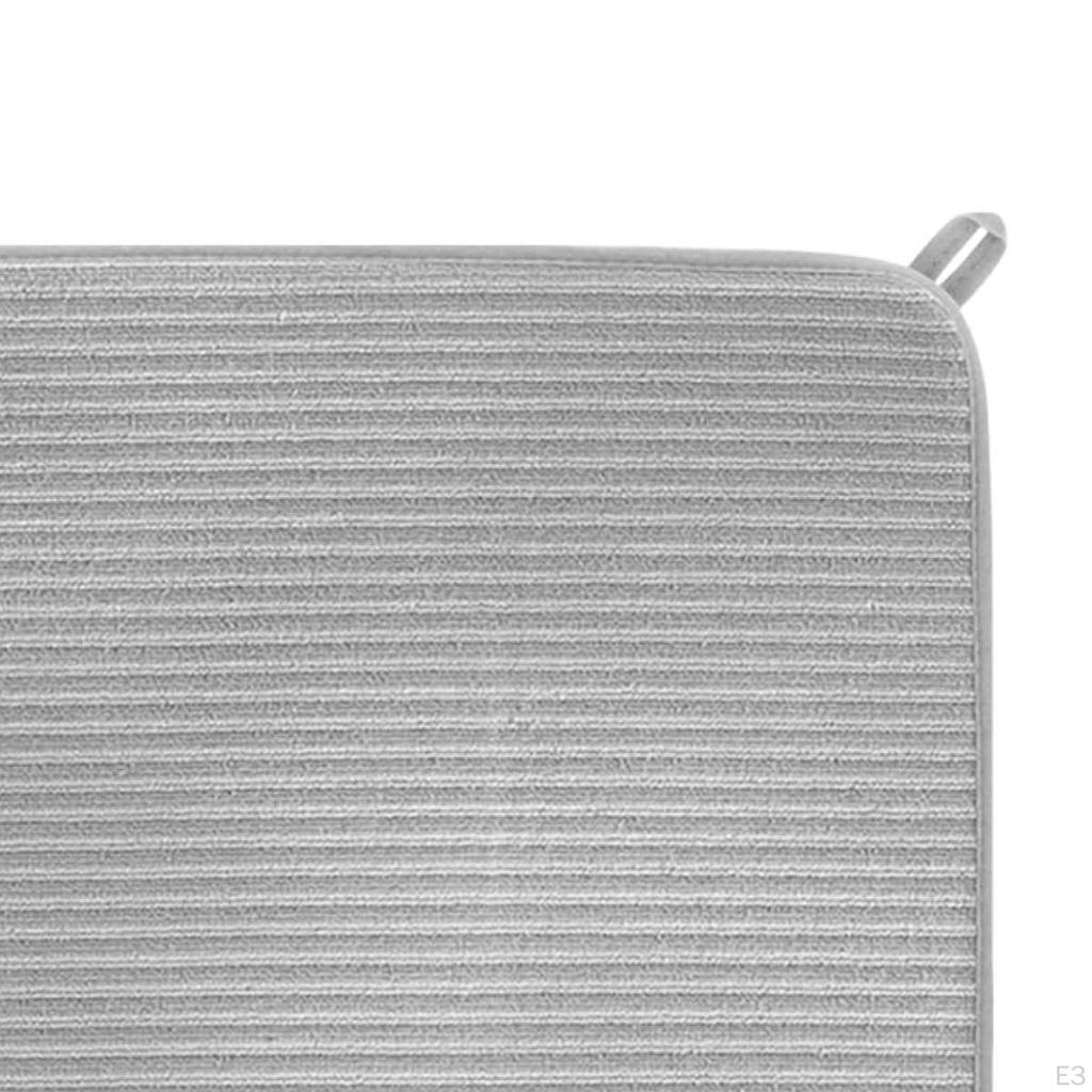 Dish Pad Absorbent Non Slip Kitchen Counter Mat for Utensils Tableware Bottle