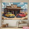Sfondo Vintage Hot Rod Stampato 2D per Eventi a Tema Western