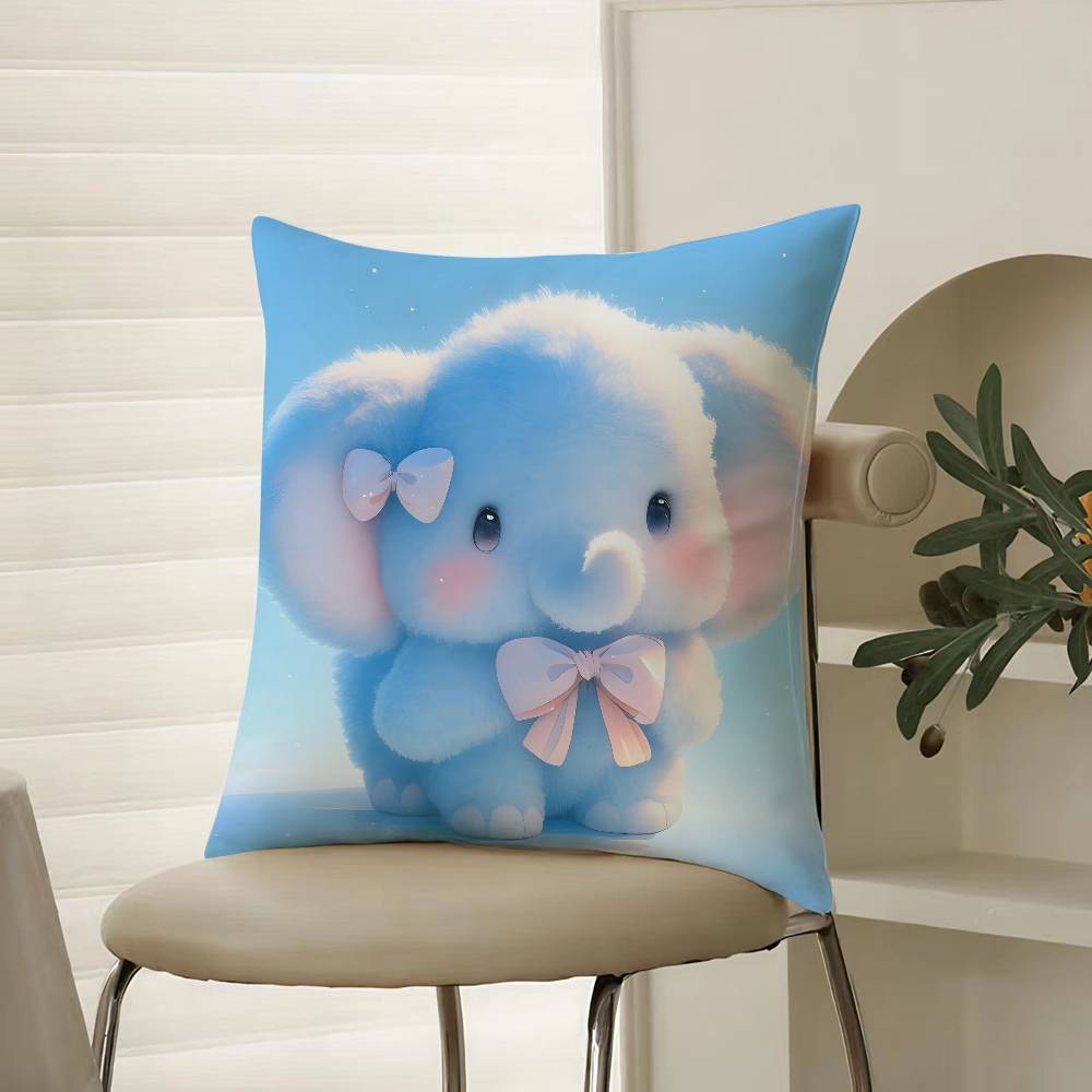 Cute Cured Animals Pictures Lovely Pillow Case Comfort Sofa Bed Silky Elegant Invisible Zipper Decorative Cushion Cover
