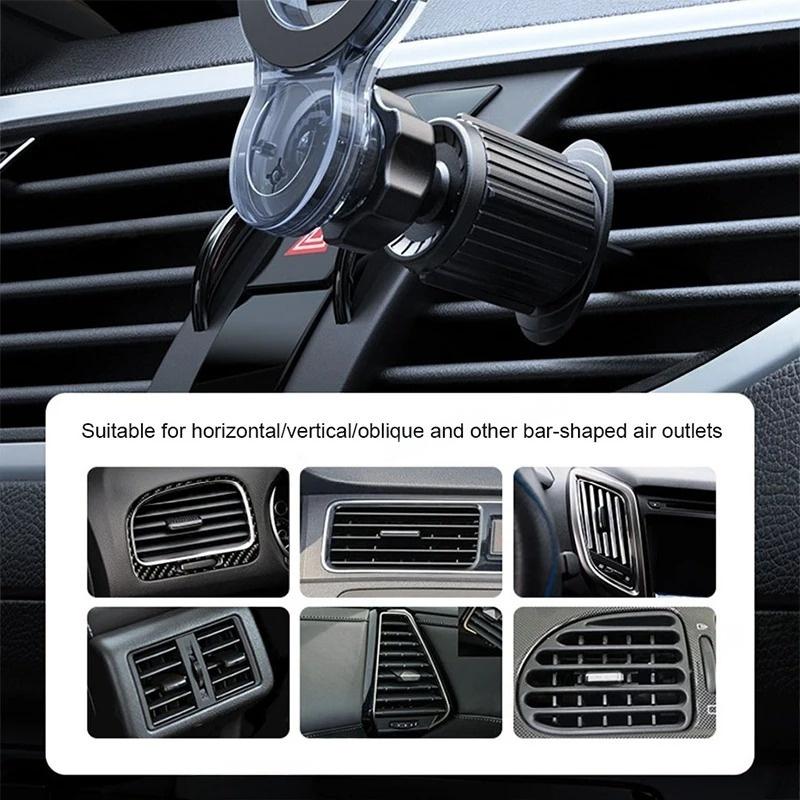 Car Magnetic Phone Holder 360 Degree Rotation Adjustable Single Handed Operation Air Outlet Vent Mobile Phone Support