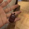 INS Minimalist Pendant Necklace Small Wine Pot Black Rope Sweater Chain Titanium Steel Long Adjustable Neck Chain