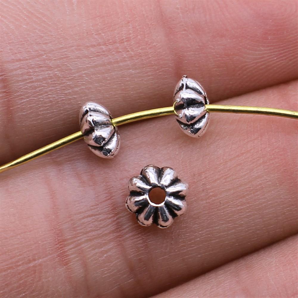 40pcs Antique Silver Color Small Spacer Beads Charm Pendants Jewelry Accessories DIY Small Spacer Beads Charms