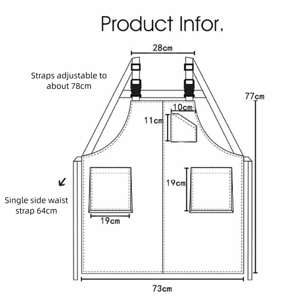 Fashion polyester Work Apron Waterproof Anti-fouling Japanese Apron with Pockets Oil-proof Kitchen Apron Unisex