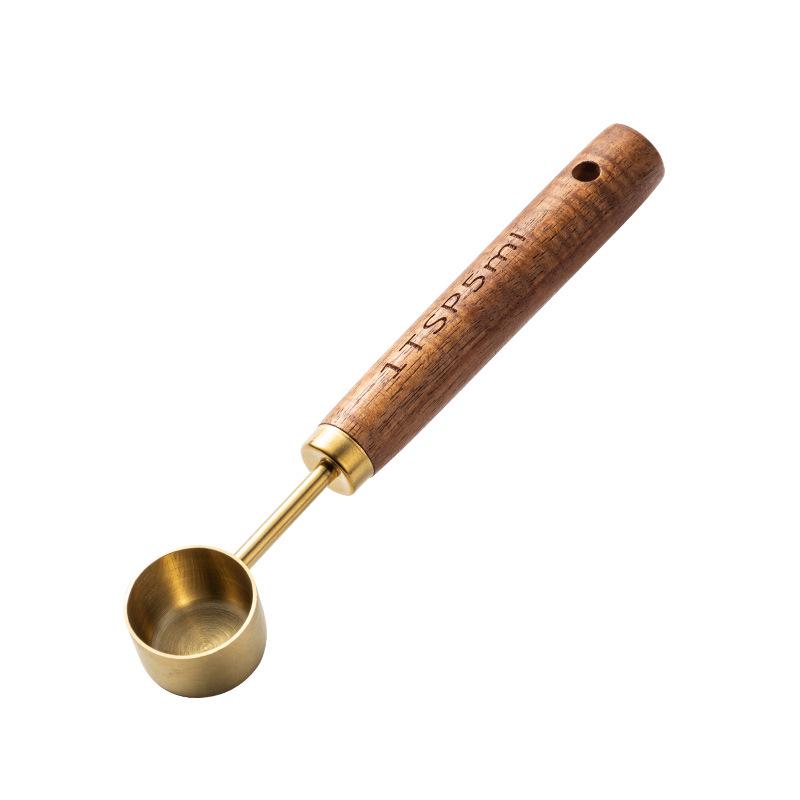 8-Piece Stainless Steel & Walnut Measuring Spoon and Cup Set for Baking and Coffee