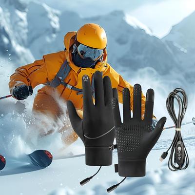 Vyhřívané rukavice pro ženy muže Větruodolné USB Lyžařské vyhřívané rukavice Palčáky Se 3 nastavitelnými teplotami Pro cyklistiku Venkovní sporty