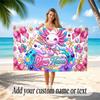 Fantasy Magic Theme Quick Dry Beach Towel Custom Name Text Print Large Sand Resistant Towel Beach Vacation