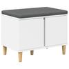 Hall Bench White 60 X 38 X 46 Cm Particleboard and Fabric