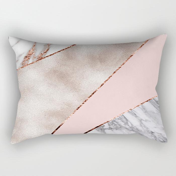 Ins Pink Geometric Waist Pillow Case Car Sofa Pillow Cushion Cover Pillow Case Pillow Case Pillow Case