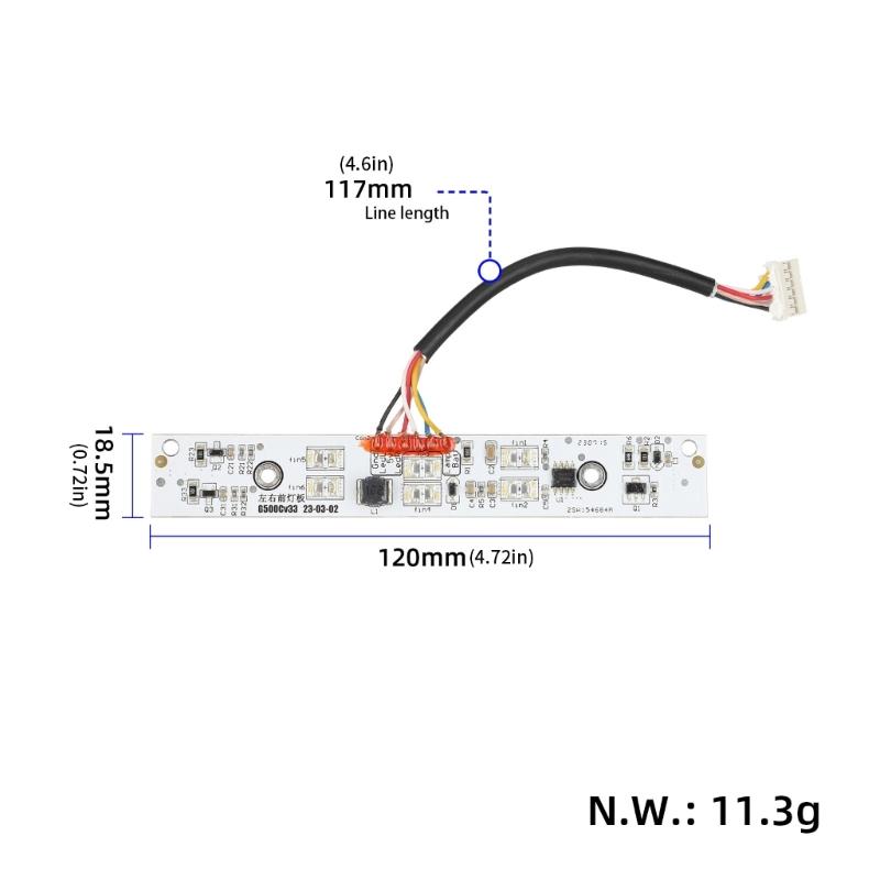 Electric Scooter Replacement Front Light Board Universal 5/6Pin Scooter Front Light Panel Easy Installation
