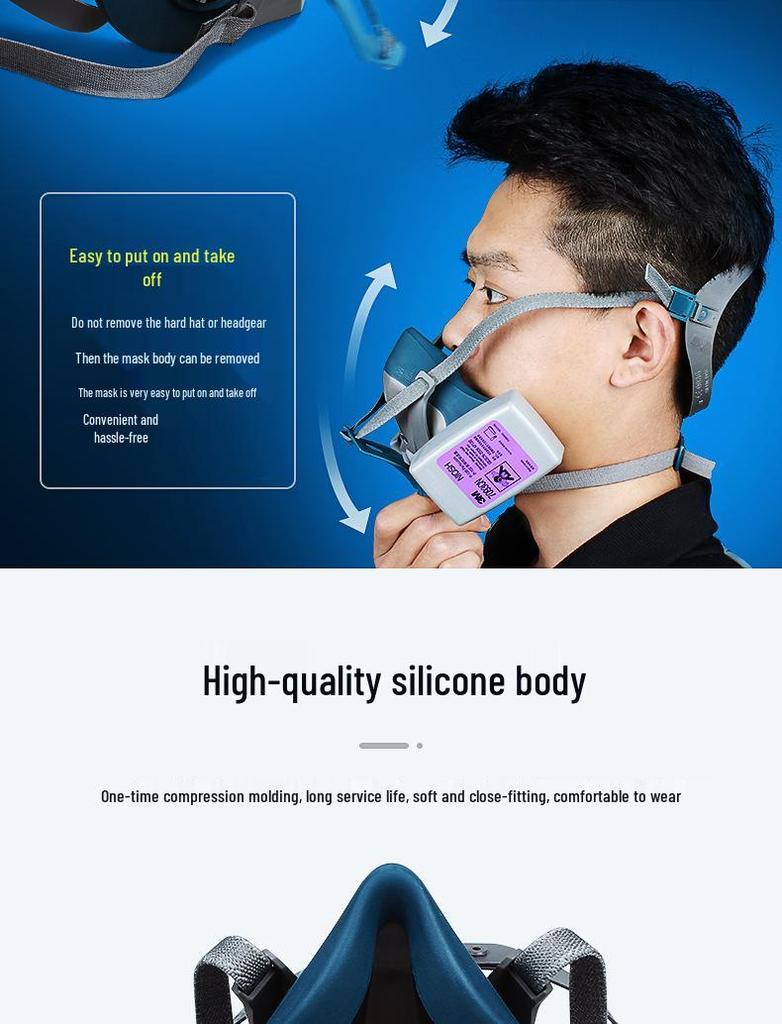 3M Quick Latch Silikon Halvmask med Filter och Patron