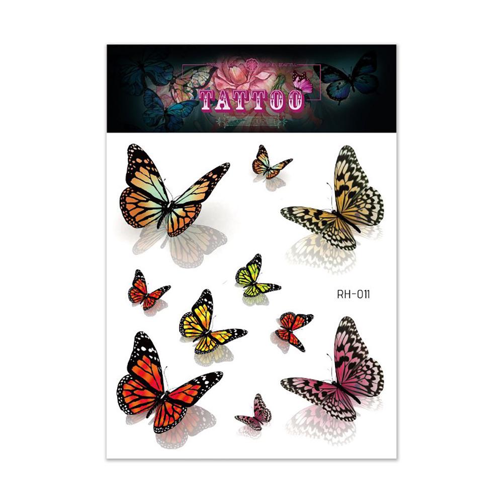 Waterproof 3D Colorful Butterfly Tattoo Sticker - High-End Fashion Tattoos