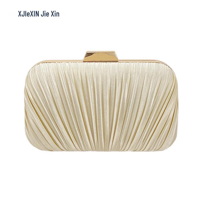 Elegante Borsa a Spalla Pieghettata in Finta Seta - Pochette Clutch di Alta Gamma