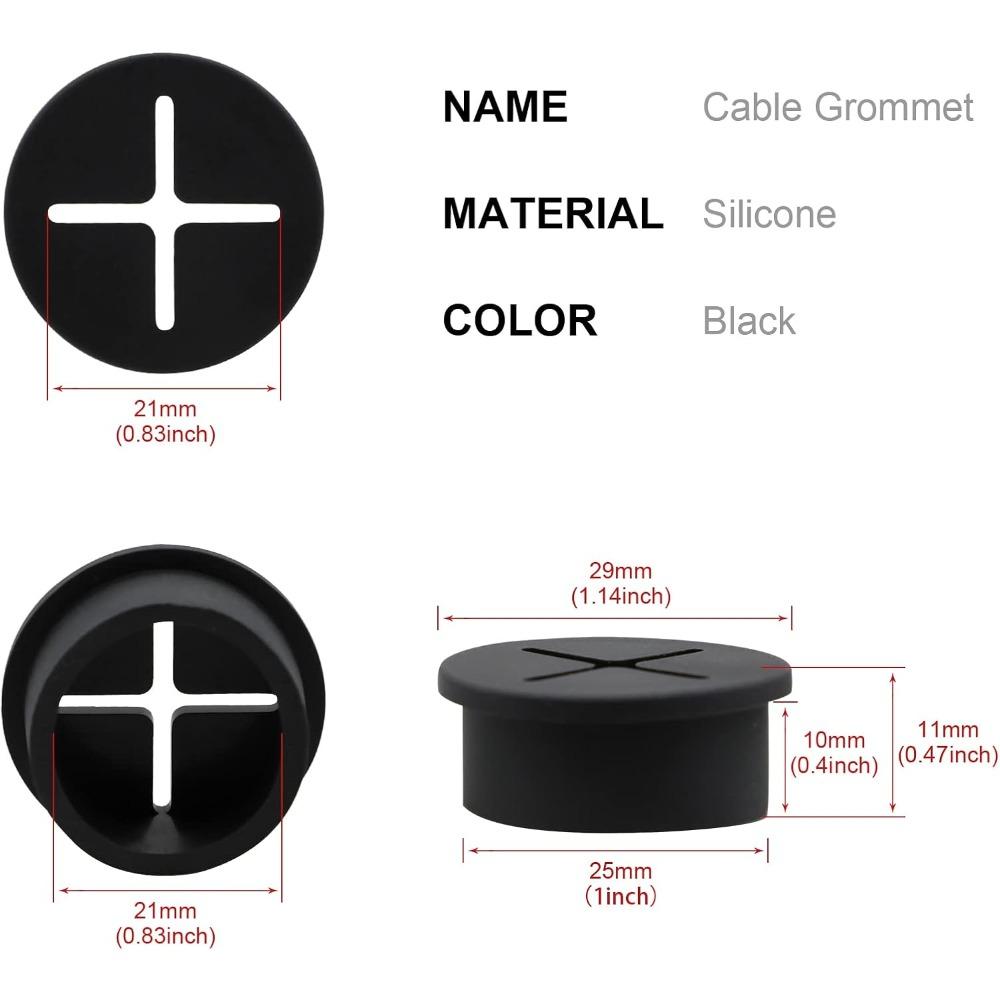 2/4/6/8/10/12Pcs Desk Cord Grommet Wire Hole Cover Line Outlet Port Threading Box Cover Cable Passing Box Office Cable Organizer