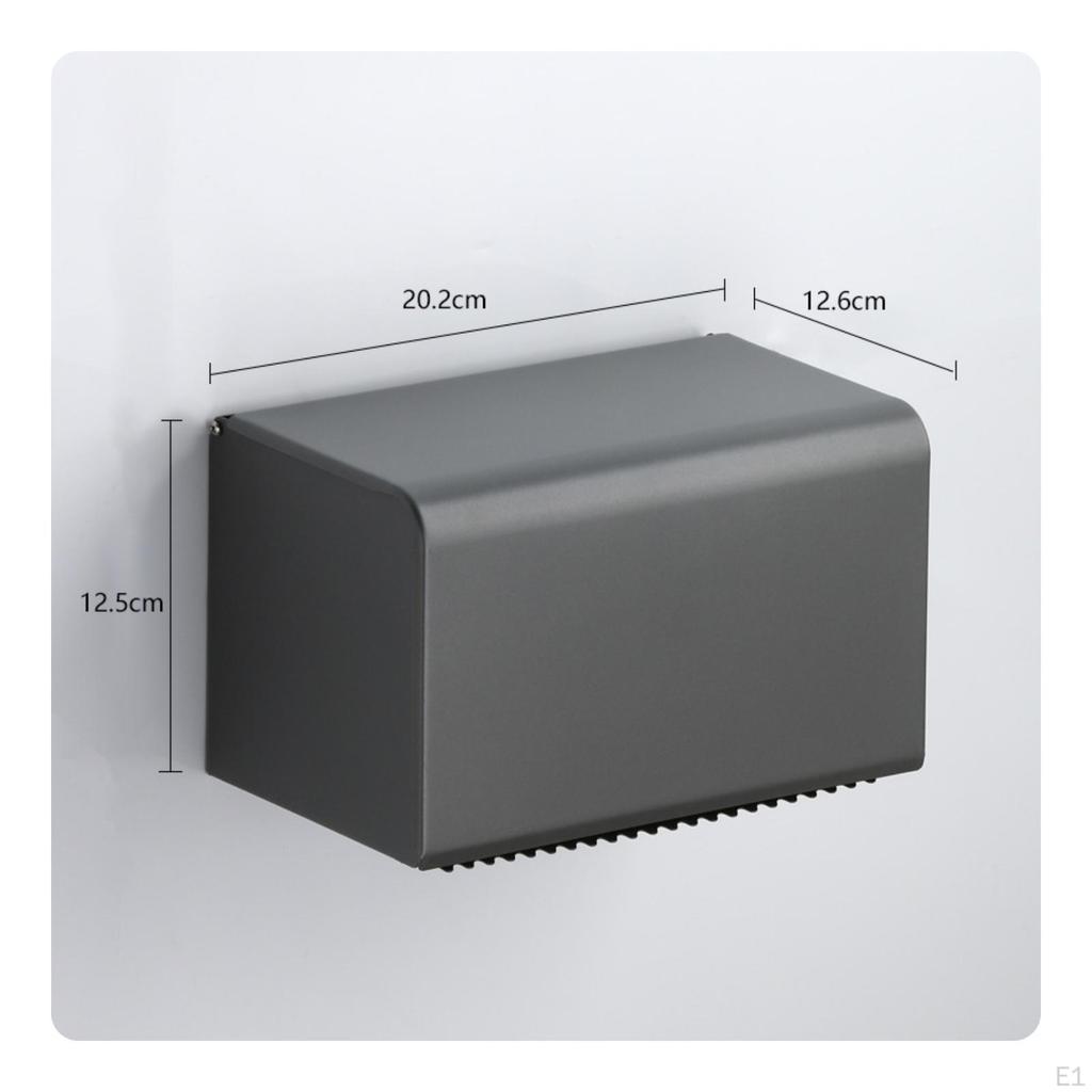 Tissue Box Holder with Lid WallMounted NoDrill for Restroom Glossy Rectangle