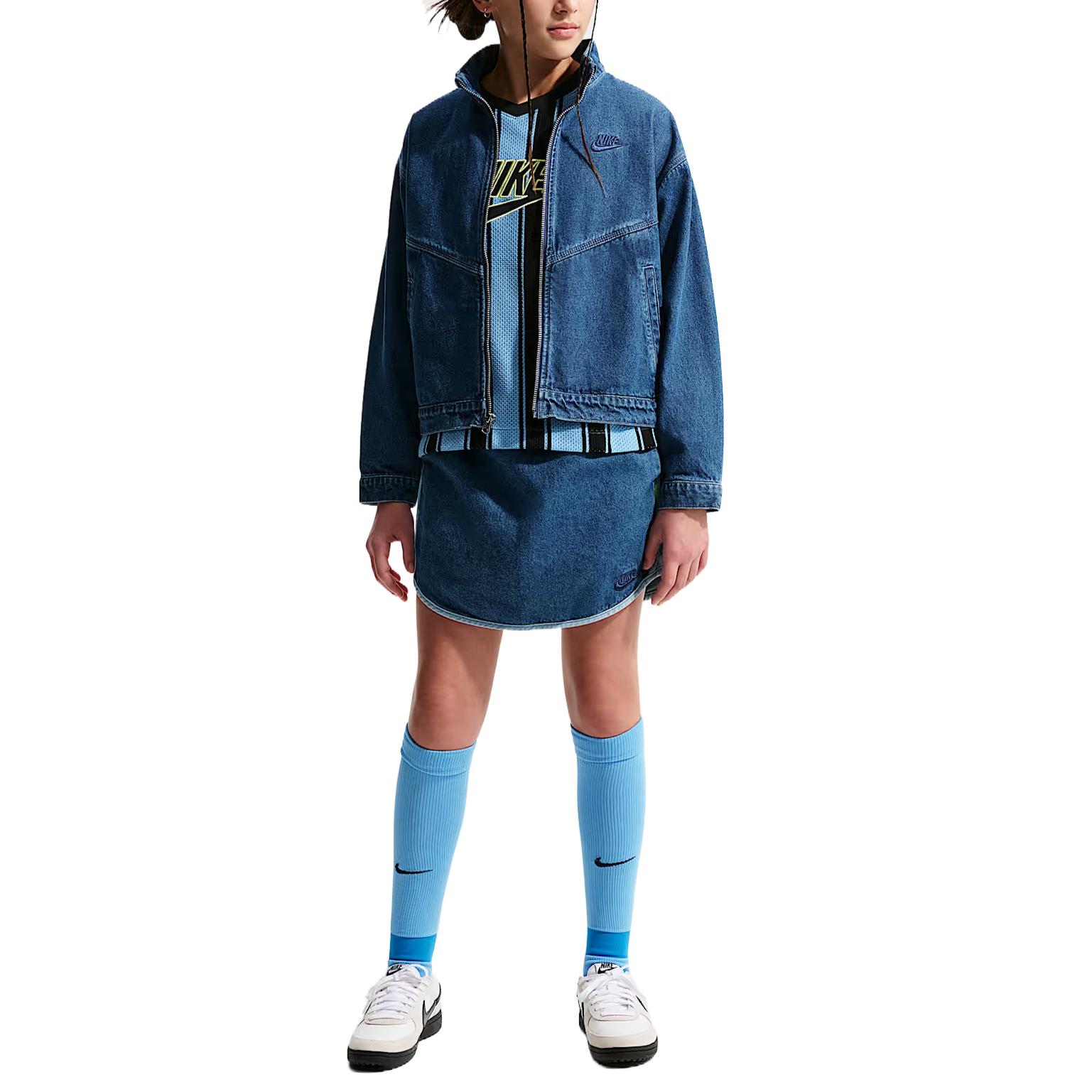

Nike Kids Tops Stand Collar Thickened And Fleece Lined IF2317-435 M