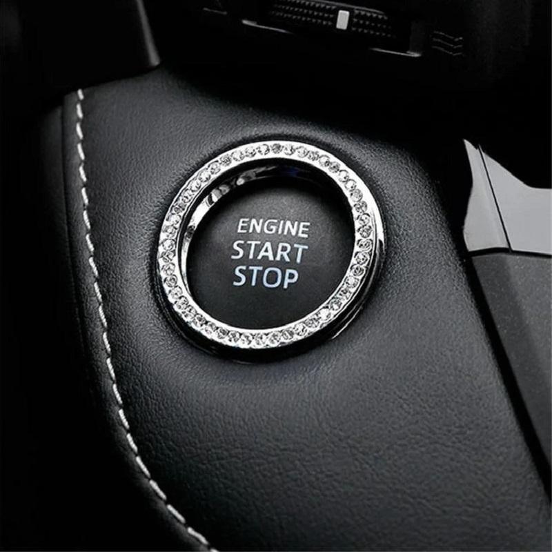 Car Start Button Decorative Sticker Car Interior Crystal Ignition Ring Sticker Supplies Universal One-Click Ignition Car Sticker