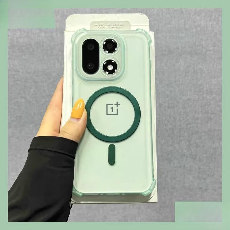 Magnetic Shockproof Soft TPU Airbag Case For Oneplus 15 1+15 Wireless Charging Anti-Fall Silicone Back Cover For 1+ 15 Bumper