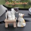 a3Pcs Small Cat Set (Including 2 Cats & 1 Chair), Resin Kitten Statues - Kissing Cat Caturines For Car, Desktop, Office, Creative Micro Landscape