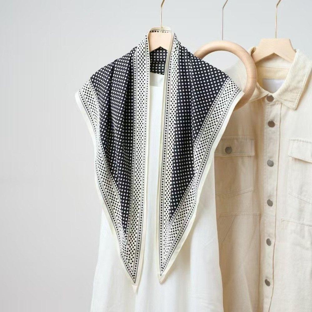 

Floral Print Floral Triangle Scarf Imitation Silk Waist Belt Versatile Women s Necktie Summer Style G