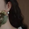 Natural Baroque freshwater pearl earrings femininity summer earrings gray design atmosphere stud earrings special-shaped disc