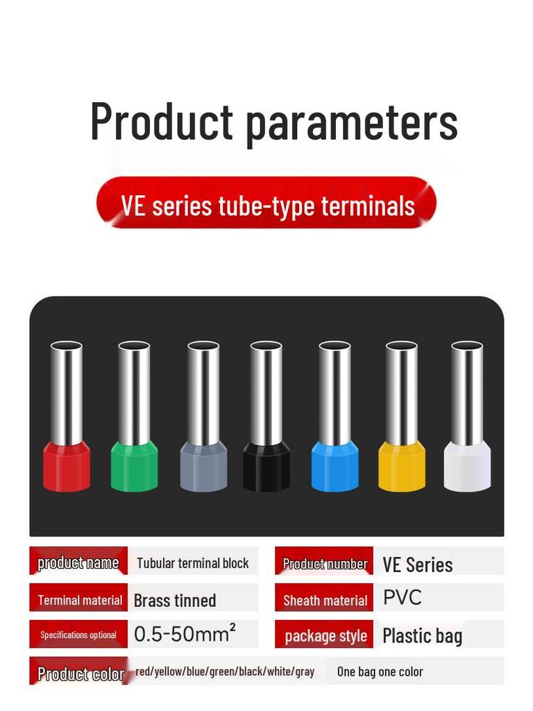 European Pin-Type Pre-Insulated Copper Ferrule Wire Connectors with Crimping Pliers