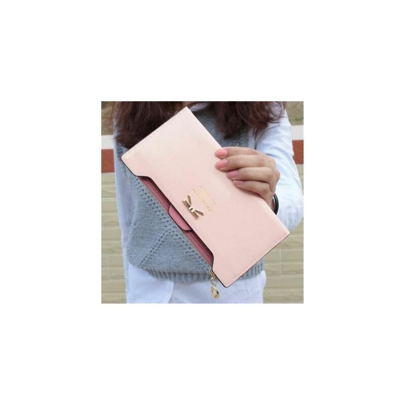 Elegant Fashion Lady Women Leather Clutch Purse With Long Zip Card Holder Case Wallet Handbag
