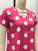 2025 Spring/Summer Polka Dot V-Neck Midi Dress - European & American Women's Fashion