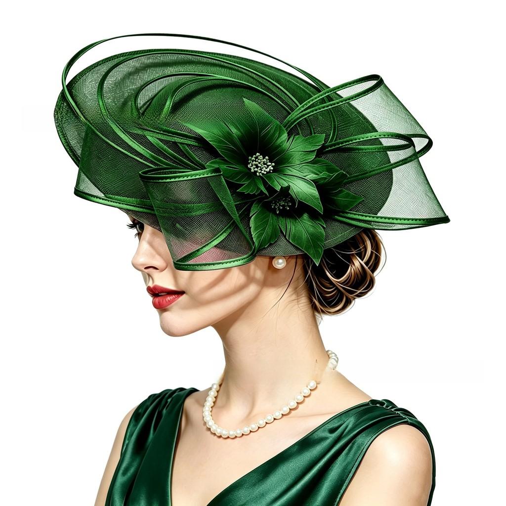 Vintage Flower Embellished Top Hat For Weddings And Costume Parties