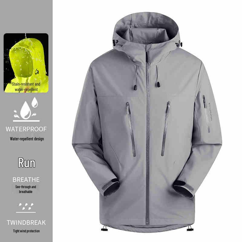 Big Brand Blue Assault Jacket 2025: Windproof, Waterproof, Stylish for Men & Women, Ideal for Spring & Autumn Mountaineering.