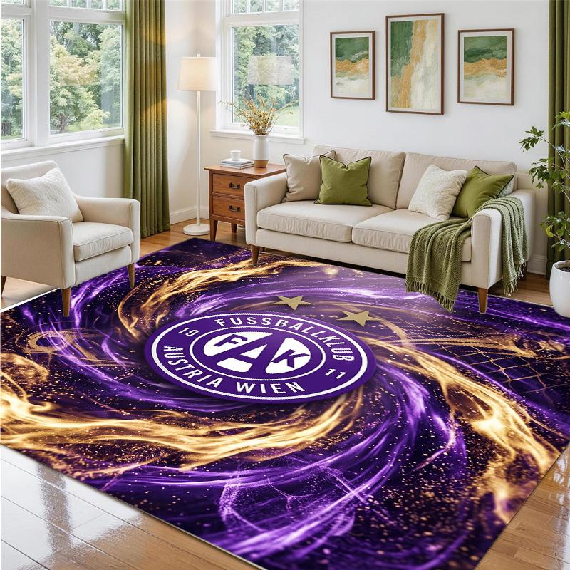 Austria Wien FC Design Crystal Velvet Rug Soft Decorative Mat for Bedroom Entrance