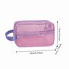 Large Capacity Mesh Cosmetic Bag Zipper Closure Toiletry Bag Dopamine Beach Clutch  Travel