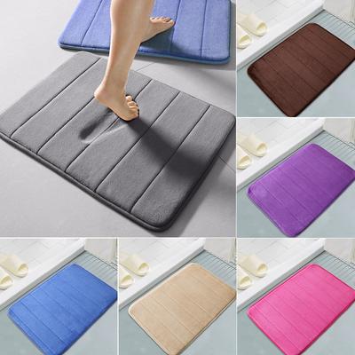 Bath Mat Coral Fleece Bathroom Carpet Water Absorption Non-slip Memory Foam Absorbent Washable Rug Toilet Floor Mat Accessories