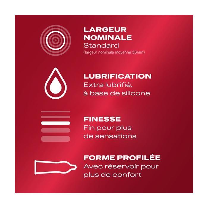 Durex Préservatifs Feeling Extra - 20 Préservatifs Fins et Extra Lubrifiés